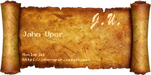 Jahn Upor névjegykártya